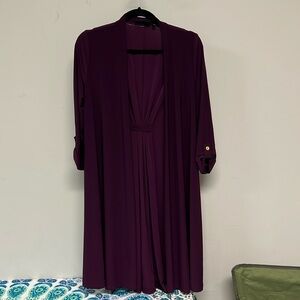 Nina Leonard long purple cardigan, size M